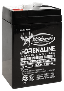Wildgame Innovations WGIWGIBT0013 Edrenaline Rechargeable Battery Black 6.0 Volts 4.5 mAh Wildgame Innovations WGIWGIBT0013 Edrenaline Rechargeable Battery Black 6.0 Volts 4.5 mAh