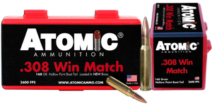 Atomic Ammunition 00426 Rifle Match 308Win 168gr Hollow Point Boat Tail 50 Per Box/10 Case Atomic Ammunition 00426 Rifle Match 308Win 168gr Hollow Point Boat Tail 50 Per Box/10 Case
