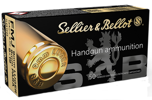 Sellier & Bellot SB9B Handgun 9mmLuger 124gr Full Metal Jacket 50 Per Box/20 Case Sellier & Bellot SB9B Handgun 9mmLuger 124gr Full Metal Jacket 50 Per Box/20 Case