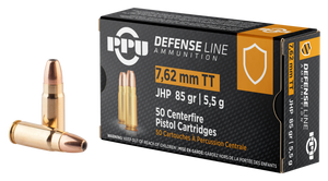 PPU PPD7T Defense 7.62x25mmTokarev 85gr Jacketed Hollow Point 50 Per Box/10 Case PPU PPD7T Defense 7.62x25mmTokarev 85gr Jacketed Hollow Point 50 Per Box/10 Case