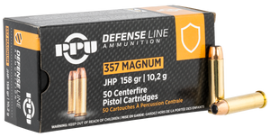 PPU PPD357 Defense 357Mag 158gr Jacketed Hollow Point 50 Per Box/10 Case PPU PPD357 Defense 357Mag 158gr Jacketed Hollow Point 50 Per Box/10 Case