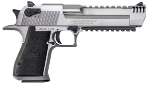 Magnum Research DE50SRMB Desert Eagle Mark XIX 50 AE 6" with Muzzle Brake 7+1 Overall Stainless Steel Black Rubber Grip Magnum Research DE50SRMB Desert Eagle Mark XIX 50 AE 6" with Muzzle Brake 7+1 Overall Stainless Steel Black Rubber Grip