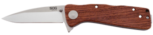 S.O.G SOGTWI17CP Twitch II 2.65" Folding Drop Point Plain Satin AUS-8A SS Blade Brown Rosewood Handle Includes Pocket Clip S.O.G SOGTWI17CP Twitch II 2.65" Folding Drop Point Plain Satin AUS-8A SS Blade Brown Rosewood Handle Includes Pocket Clip