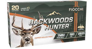 Fiocchi 7RMBHC Backwoods Hunter 7mmRemMag 160gr Copper Hollow Point 20 Per Box/10 Case Fiocchi 7RMBHC Backwoods Hunter 7mmRemMag 160gr Copper Hollow Point 20 Per Box/10 Case