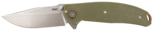 CRKT 2471 Butte 3.36" Folding Plain Stonewashed D2 Steel Blade/OD Green G10 Handle Includes Pocket Clip CRKT 2471 Butte 3.36" Folding Plain Stonewashed D2 Steel Blade/OD Green G10 Handle Includes Pocket Clip