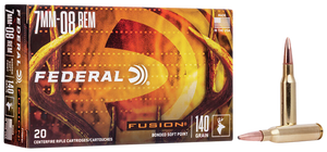 Federal F708FS1 Fusion 7mm-08Rem 140gr Bonded Soft Point 20 Per Box/10 Case Federal F708FS1 Fusion 7mm-08Rem 140gr Bonded Soft Point 20 Per Box/10 Case