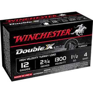 WIN DOUBLE X 12GA 2.75 1-1/2OZ #4 10/10 WIN DOUBLE X 12GA 2.75 1-1/2OZ #4 10/10