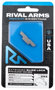 Rival Arms RARA80G002D Slide Lock Extended Polished Stainless for Glock 34/17/19 Gen5 Rival Arms RARA80G002D Slide Lock Extended Polished Stainless for Glock 34/17/19 Gen5