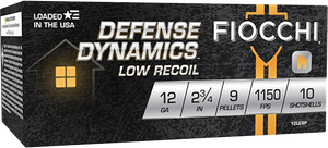 Fiocchi 12LE9P Defense Dynamics Low Recoil 12Gauge 2.75" 1Buck Shot 10 Per Box/25 Case Fiocchi 12LE9P Defense Dynamics Low Recoil 12Gauge 2.75" 1Buck Shot 10 Per Box/25 Case