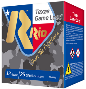 Rio Ammunition TGHV3675TX Texas Game Load High Velocity 12Gauge 2.75" 1 1/4oz 7.5Shot 25 Per Box/10 Case Rio Ammunition TGHV3675TX Texas Game Load High Velocity 12Gauge 2.75" 1 1/4oz 7.5Shot 25 Per Box/10 Case