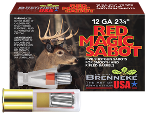 Brenneke SL122RMS Red Magic 12Gauge 2.75" 1oz Sabot Slug Shot 5 Per Box/50 Case Brenneke SL122RMS Red Magic 12Gauge 2.75" 1oz Sabot Slug Shot 5 Per Box/50 Case