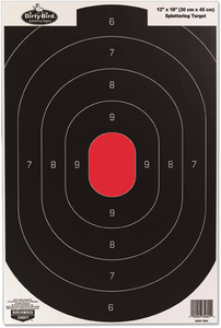 Birchwood Casey 35608 Dirty Bird Silhouette Tagboard Hanging Pistol 12" x 18" Black/White Impact Splatter 8 Per Pkg Birchwood Casey 35608 Dirty Bird Silhouette Tagboard Hanging Pistol 12" x 18" Black/White Impact Splatter 8 Per Pkg