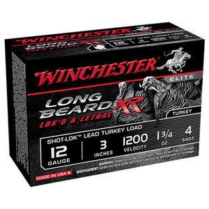 WINCHESTER LONG BEARD XR 12GA 3" LEAD 4 SHOT 10 ROUND BOX WINCHESTER LONG BEARD XR 12GA 3" LEAD 4 SHOT 10 ROUND BOX