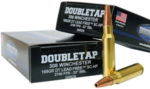 DoubleTap Ammunition 308W165X 308Win 165gr Lead Free Hollow Point 20 Per Box/25 Case DoubleTap Ammunition 308W165X 308Win 165gr Lead Free Hollow Point 20 Per Box/25 Case