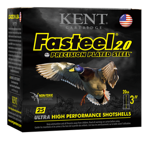 Kent Cartridge K203FS244 Fasteel 2.0 20 Gauge 3" 7/8 oz 4 Shot 25 Per Box/ 10 Case Kent Cartridge K203FS244 Fasteel 2.0 20 Gauge 3" 7/8 oz 4 Shot 25 Per Box/ 10 Case