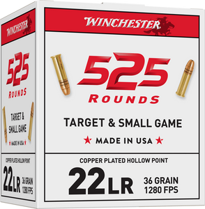 Winchester Target & Small Game 22LR 36gr CPHP 525 Round Box Winchester Target & Small Game 22LR 36gr CPHP 525 Round Box