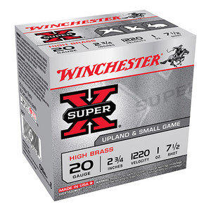 WIN SUPER-X UPLAND 20GA 2.75 1OZ #7.5 25/10 WIN SUPER-X UPLAND 20GA 2.75 1OZ #7.5 25/10