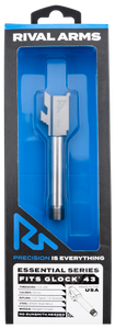 Rival Arms RARA22G302D Essential V2 Drop-In Barrel 9mm Luger 3.41" Stainless Steel Finish & Material with Threading for Glock 43 Rival Arms RARA22G302D Essential V2 Drop-In Barrel 9mm Luger 3.41" Stainless Steel Finish & Material with Threading for Glock 43