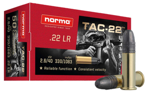 Norma TAC-22 22LR 40gr LRN 50 Round Box Norma TAC-22 22LR 40gr LRN 50 Round Box