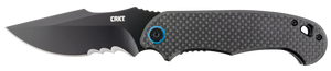 CRKT 7920K P.S.D. 3.63" Folding Recurve Veff Serrated Black EDP 4116 Stainless Steel Blade/ Black w/Blue Backspacer G10/Carbon Fiber Handle Includes Pocket Clip CRKT 7920K P.S.D. 3.63" Folding Recurve Veff Serrated Black EDP 4116 Stainless Steel Blade/ Black w/Blue Backspacer G10/Carbon Fiber Handle Includes Pocket Clip