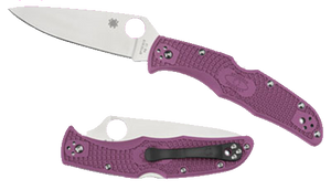 Spyderco C10FPPR Endura 4 Lightweight 3.75" Folding Clip Point Plain VG-10 SS Blade Purple Bi-Directional Texturing FRN Handle Includes Pocket Clip Spyderco C10FPPR Endura 4 Lightweight 3.75" Folding Clip Point Plain VG-10 SS Blade Purple Bi-Directional Texturing FRN Handle Includes Pocket Clip