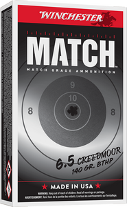 Winchester Ammo S65CM Match 6.5Creedmoor 140gr Sierra MatchKing BTHP 20 Per Box/10 Case Winchester Ammo S65CM Match 6.5Creedmoor 140gr Sierra MatchKing BTHP 20 Per Box/10 Case