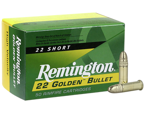 Remington Golden Bullet 22 Short 29gr LRN 50 Round Box Remington Golden Bullet 22 Short 29gr LRN 50 Round Box