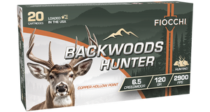 Fiocchi 65CMBHC Backwoods Hunter 6.5Creedmoor 120gr Copper Hollow Point 20 Per Box/10 Case Fiocchi 65CMBHC Backwoods Hunter 6.5Creedmoor 120gr Copper Hollow Point 20 Per Box/10 Case