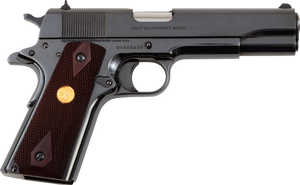 Colt Mfg O1911CRB 1911 Government 45 ACP 7+1 5" Stainless National Match Barrel, Polished Blued Serrated Steel Slide & Frame w/Beavertail, Wood Grip Colt Mfg O1911CRB 1911 Government 45 ACP 7+1 5" Stainless National Match Barrel, Polished Blued Serrated Steel Slide & Frame w/Beavertail, Wood Grip