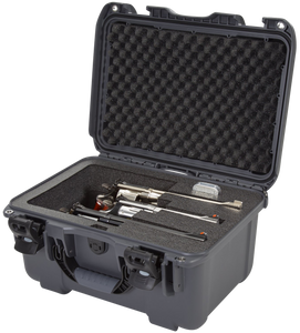 Nanuk 918REV07 918 3 Up Revolver Case Graphite Polymer w/ Foam Padding & Latches 14.90" L x 9.80" W x 8.60" H Interior Dimensions Nanuk 918REV07 918 3 Up Revolver Case Graphite Polymer w/ Foam Padding & Latches 14.90" L x 9.80" W x 8.60" H Interior Dimensions