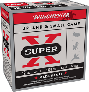 Winchester Ammo X125 Super X Game Load High Brass 12Gauge 2.75" 1 1/4oz 5Shot 25 Per Box/10 Case Winchester Ammo X125 Super X Game Load High Brass 12Gauge 2.75" 1 1/4oz 5Shot 25 Per Box/10 Case