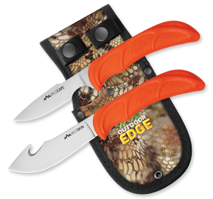 Outdoor Edge WR1C WildPair 2.50"/4" Fixed Gut Hook/Caper Plain/Gut Hook 420J2 Stainless Steel Blade TPR Blaze Orange Handle Outdoor Edge WR1C WildPair 2.50"/4" Fixed Gut Hook/Caper Plain/Gut Hook 420J2 Stainless Steel Blade TPR Blaze Orange Handle
