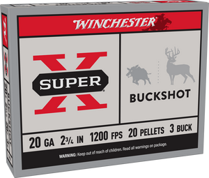 Winchester Ammo XB203 Super X 20Gauge 2.75" 20Pellets 3Buck Shot 5 Per Box/50 Case Winchester Ammo XB203 Super X 20Gauge 2.75" 20Pellets 3Buck Shot 5 Per Box/50 Case