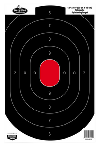 Birchwood Casey 35601 Dirty Bird Silhouette Tagboard Hanging Pistol 12" x 18" Black/Red White Impact Splatter 100 Per Pkg Birchwood Casey 35601 Dirty Bird Silhouette Tagboard Hanging Pistol 12" x 18" Black/Red White Impact Splatter 100 Per Pkg