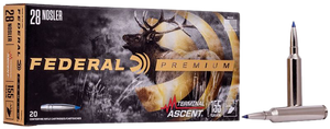 Federal P28NTA1 Premium 28Nosler 155gr Terminal Ascent 20 Per Box/10 Case Federal P28NTA1 Premium 28Nosler 155gr Terminal Ascent 20 Per Box/10 Case