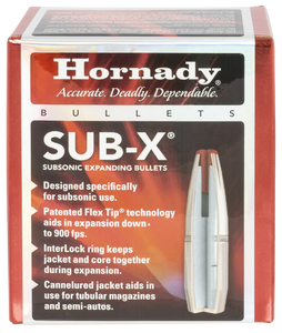 Hornady 30718 Sub-X 30 Cal 308 Cal 175 gr Subsonic eXpanding 100 Per Box/ 15 Case Hornady 30718 Sub-X 30 Cal 308 Cal 175 gr Subsonic eXpanding 100 Per Box/ 15 Case