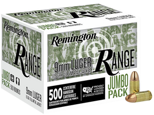 Remington Ammunition Range, Rem R27779 9mm 115 Range 500 Remington Ammunition Range, Rem R27779 9mm 115 Range 500