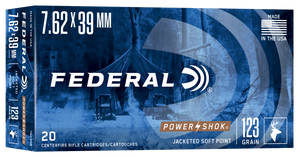 Federal Power-shok, Fed 76239b 7.62x39 123 Sp 20/10 Federal Power-shok, Fed 76239b 7.62x39 123 Sp 20/10