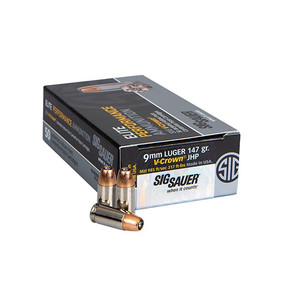 SIG AMMO 9MM 147GR ELITE V-CROWN JHP 50/10 SIG AMMO 9MM 147GR ELITE V-CROWN JHP 50/10