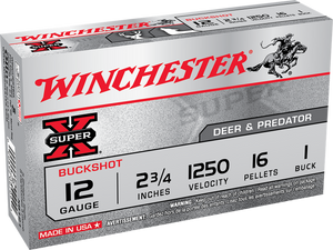 Winchester Ammo Super X, Win Xb121 Sup-x 12 2.75 0 Buck 5/50 Winchester Ammo Super X, Win Xb121 Sup-x 12 2.75 0 Buck 5/50