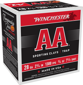 Winchester Ammo AASC287 AA Super Sport Sporting Clay 28Gauge 2.75" 3/4oz 7.5Shot 25 Per Box/10 Case Winchester Ammo AASC287 AA Super Sport Sporting Clay 28Gauge 2.75" 3/4oz 7.5Shot 25 Per Box/10 Case