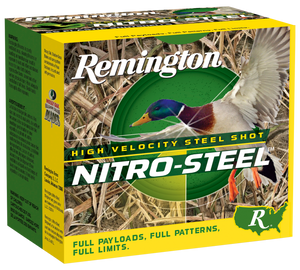 Remington Ammunition 20658 Nitro-Steel High Velocity 12Gauge 2.75" 1 1/4oz 4Shot 25 Per Box/10 Case Remington Ammunition 20658 Nitro-Steel High Velocity 12Gauge 2.75" 1 1/4oz 4Shot 25 Per Box/10 Case