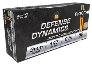 Fiocchi 9APDHP Defense Dynamics 9mmLuger 147gr Jacketed Hollow Point 50 Per Box/20 Case Fiocchi 9APDHP Defense Dynamics 9mmLuger 147gr Jacketed Hollow Point 50 Per Box/20 Case