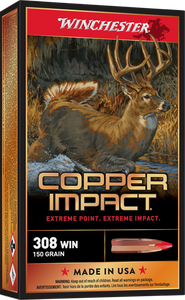 Winchester Ammo X308CLF Copper Impact 308Win 150gr Copper Extreme Point Lead Free 20 Per Box/10 Case Winchester Ammo X308CLF Copper Impact 308Win 150gr Copper Extreme Point Lead Free 20 Per Box/10 Case
