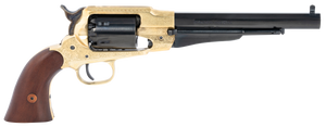 Pietta PF58BRE448 1858 44 Cal 6rd 8" Blued Barrel & Cylinder, Engraved Brass Frame, Walnut Grip, Brass trigger Guard & Backstrap Pietta PF58BRE448 1858 44 Cal 6rd 8" Blued Barrel & Cylinder, Engraved Brass Frame, Walnut Grip, Brass trigger Guard & Backstrap