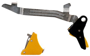 Timney Triggers ALPHAGLOCK5 Alpha Competition 9mm Luger/40 S&W/22 LR, Gold Straight Trigger, Compatible w/Glock Gen5 & Glock 44 Timney Triggers ALPHAGLOCK5 Alpha Competition 9mm Luger/40 S&W/22 LR, Gold Straight Trigger, Compatible w/Glock Gen5 & Glock 44