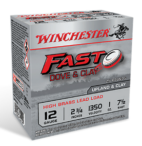 Winchester Ammo WFD127B Fast Dove & Clay High Brass 12Gauge 2.75" 1oz 7.5Shot 25 Per Box/10 Case Winchester Ammo WFD127B Fast Dove & Clay High Brass 12Gauge 2.75" 1oz 7.5Shot 25 Per Box/10 Case