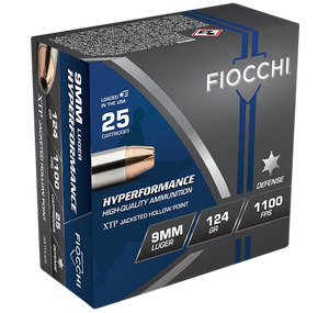 Fiocchi 9XTPC25 Hyperformance 9mmLuger 124gr Hornady XTP Hollow Point 25 Per Box/20 Case Fiocchi 9XTPC25 Hyperformance 9mmLuger 124gr Hornady XTP Hollow Point 25 Per Box/20 Case