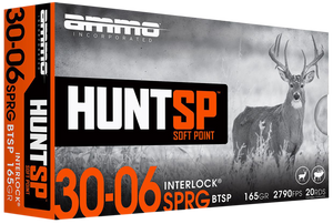 Ammo Inc 3006165SPA20 Hunt 30-06Springfield 165gr Soft Point 20 Per Box/10 Case Ammo Inc 3006165SPA20 Hunt 30-06Springfield 165gr Soft Point 20 Per Box/10 Case