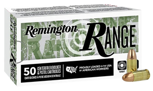 Remington Ammunition R27780 Range 9mmLuger 124gr Full Metal Jacket 50 Per Box/20 Case Remington Ammunition R27780 Range 9mmLuger 124gr Full Metal Jacket 50 Per Box/20 Case